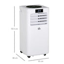 HOMCOM 9000 BTU Portable Air Conditioner for Cooling Dehumidifier Fan, Air Conditioning Unit for Room up to 18m², with Remote, 24H Timer, Window Mount Kit, R290, A Energy Efficiency
