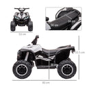 HOMCOM Kids Electric Ride On Quad Bike 12v - White