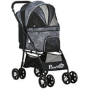 PawHut Pet Stroller Dog Pram Pushchair Cat Travel Carriage Universal Wheels Grey