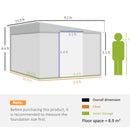 Outsunny 11.3x9.2ft Steel Garden Storage Shed w/ Sliding Doors & 2 Vents, Green