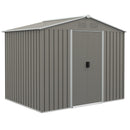 Outsunny 8 x 6ft Garden Storage Shed w/ Double Sliding Door Outdoor Light Grey