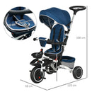 HOMCOM Baby Tricycle 7in1 Stroller with Handle - Blue