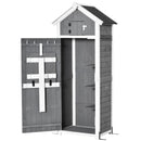 Outsunny Garden Storage Shed w/ Workstation, Asphalt Roof, 182x78x52.5cm, Grey