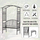 Outsunny Metal Arch Garden Bench - Black
