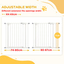 PawHut Adjustable Safety Gate w/ 1 Extensions and Four Adjustable Screws, White