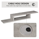 HOMCOM Floating TV Unit, Wall Mounted TV Stand With Open Shelf And 2 Cable Holes, Entertainment Unit For Living Room, Grey