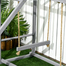PawHut Chicken Activity Play Chicken Coop with Swing Set for 3-4 Birds, Grey