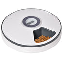 PawHut Pet Feeder w/ Digital Timer Six-Meal Food Dispenser Trays White