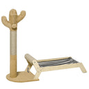 PawHut 2 in 1 Cat Condo Tree Tower with Cactus Post, Ball, Hammock Bed - Brown