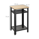 Modern Side Table with 2 Storage Shelves Bedside End Table Nightstand, Accent Furniture for Living Room, Bedroom, Oak 2-Tier Room