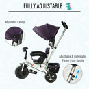 HOMCOM Baby Tricycle with Handle - White Purple