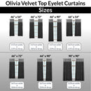 Olivia Eyelet Curtains - Velvet Top - Black