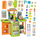 AIYAPLAY 58 Pieces Cash Register for Kids, Children Trolley w/ Scanner
