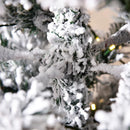 HOMCOM Christmas Tree Snow Flocked Slim 6' with 250 Warm White LED Lights