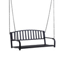 Outsuny Porch Swing Metal 2 Person Seating Heavy Duty Black Vintage Furniture