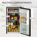 HOMCOM Freestanding Under Counter Fridge with Chiller Box 91L - Black