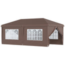 Outsunny 3 x 6m Pop Up Gazebo Height Adjustable Party Tent w/ Storage Bag Brown