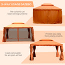 Outsunny Garden Gazebo - Orange