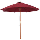 Outsunny 2.5m Wooden Garden Parasol Outdoor Umbrella Canopy w/ Vent Red