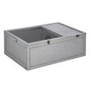 PawHut 94 cm Wooden Tortoise House Turtle Habitat Small Reptile Cage Grey