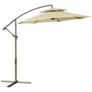 Outsunny 2.7m Cantilever Banana Parasol Outdoor Sun Shade w/ Crank, Beige