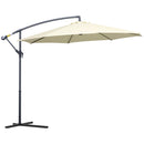 Outsunny 3(m) Cantilever Parasol Banana Umbrella w/ Crank & Tilt, Beige