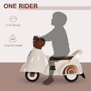 Kids Manual Ride On Moped Scooter - White
