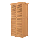Outsunny 87 x 47 x 160cm Wooden Garden Storage Shed w/ Asphalt Roof, Natural