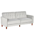 HOMCOM Convertible Sofa Futon Velvet-Touch Tufted Couch Sofa Bed Split Back Grey