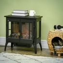 HOMCOM Electric Fireplace Heater with LED Flame Effect - Black