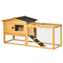Pawhut Rabbit Hutch Pet House Outdoor Run Design w/ Water-Resistant Paint Ramp