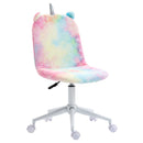 Vinsetto Fluffy Unicorn Office Chair w/ Swivel Wheel, Cute Desk Chair, Rainbow