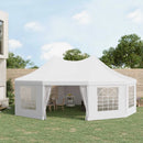 Outsunny White Octagonal Part Gazebo / Wedding Marquee 8.9m x 6.5m