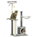 PawHut 132cm Cat Tree with Scratching Post, Bed, Hammock, House, Platforms