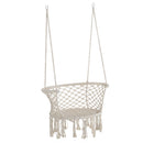 Outsunny Hanging Hammock Chair Macrame Seat for Outdoor Patio Garden Cream White