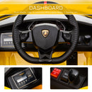HOMCOM Kids Electric Ride on Lamborghini Aventador 12v - Yellow