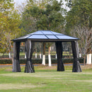 Outsunny 3 x 3.6(m) Aluminium Hardtop Gazebo Canopy w/ Polycarbonate Top