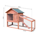 Pawhut Gold Red Wooden Rabbit Hutch