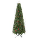 HOMCOM 1.8m Christmas Tree Slim 5' with Berries