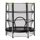 HOMCOM 5.2FT Kids Trampoline with Safety Enclosure, Indoor Outdoor - Black