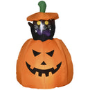 Halloween Inflatable Pumpkin with Cat 4'