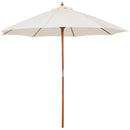 Outsunny 2.5m Wooden Garden Parasol Outdoor Umbrella Canopy w/ Vent Off-White