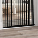 PawHut 74-100cm Adjustable Metal Pet Gate Safety Barrier w/Auto-Close Door Black