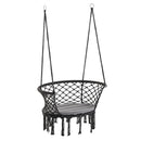 Outsunny Hanging Hammock Chair Macrame Seat for Outdoor Patio Garden Dark Grey