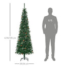 HOMCOM Christmas Tree Pencil 6.5' with 27 Pine Cone