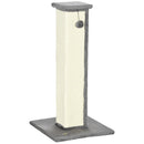 PawHut 81cm Cat Scratching Post w/ Sisal Rope, Hanging Ball, Soft Plush - Grey