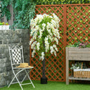 HOMCOM Artificial Realistic White Wisteria Tree for Indoor Outdoor Décor, 160cm