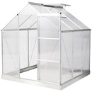 Outsunny 6x6ft Walk-In Greenhouse Polycarb. Panels Aluminium Frame Sliding Door