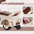 Kids Manual Ride On Moped Scooter - White