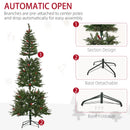 HOMCOM 2.1m Christmas Tree Slim 5' with Berries